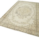 Handwoven anatolian beige carpet 174 cm x 294 cm