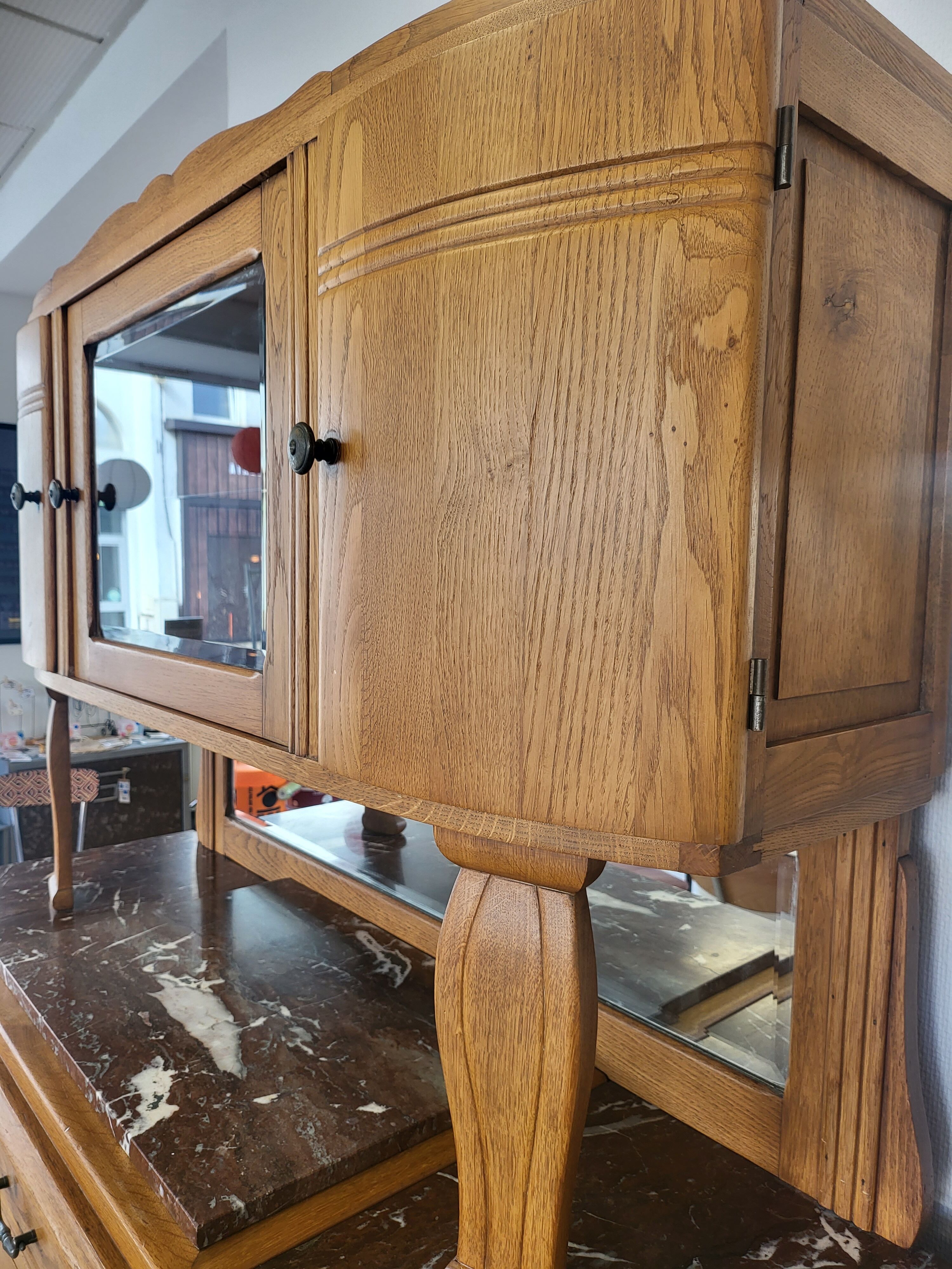 Solid wood and vintage marble