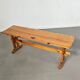 Scandinavian modern solid pinewood benches and dining table, 1970s