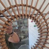Rattan sun mirror from the 70s
