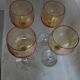 4 antique crystal stem glasses