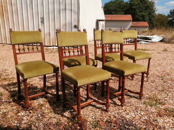 Set of 6 henry II chairs