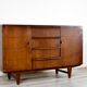 Buffet Art Déco en noyer foncé et laiton