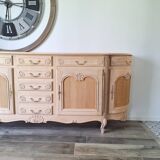 Low buffet in renovated solid cherry wood – Revisited Louis XV style – 250 cm