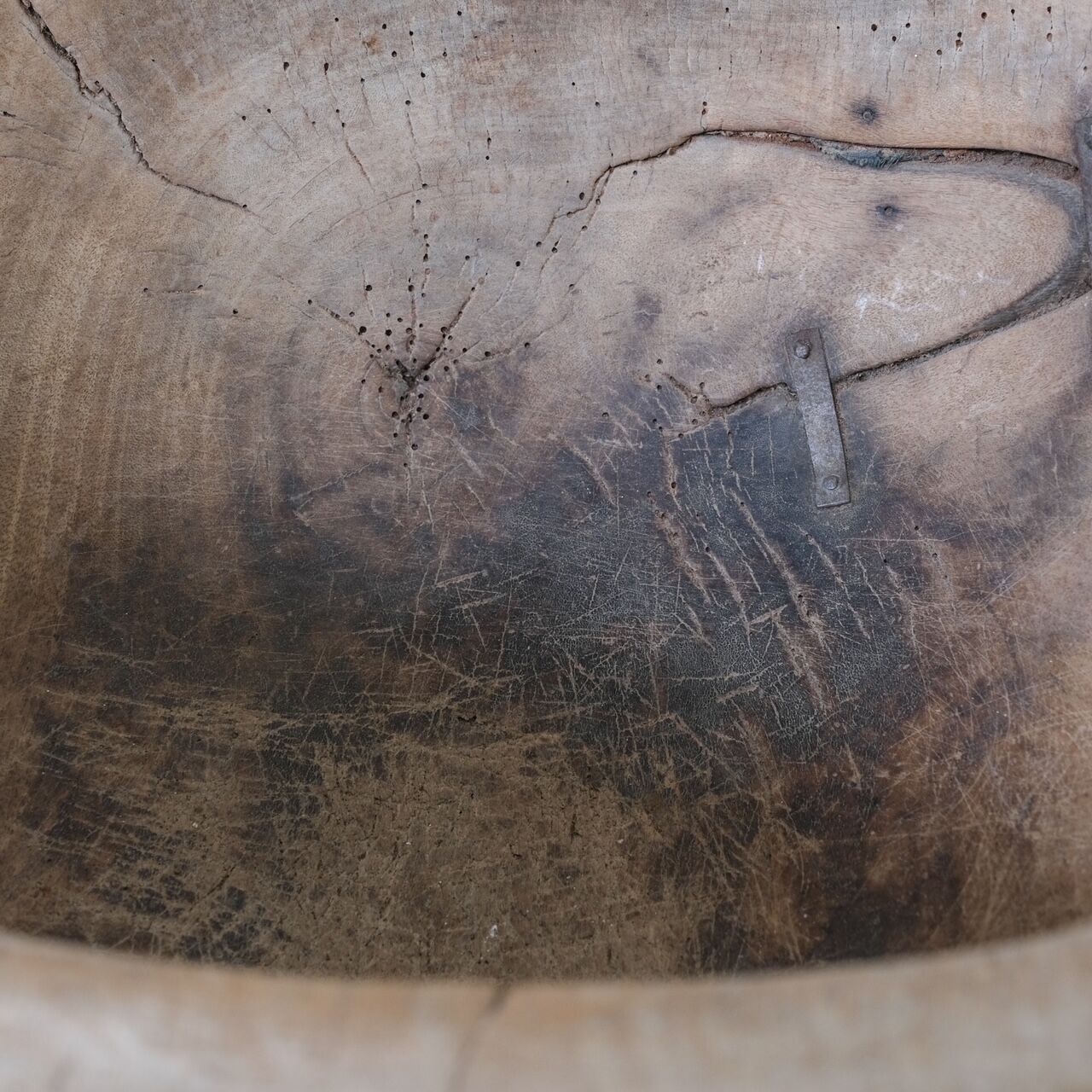 Antique Primitive French Wooden Bowl