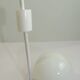 Vintage 70s pendant lamp in white opaline glass, 20 cm globe, chrome, light