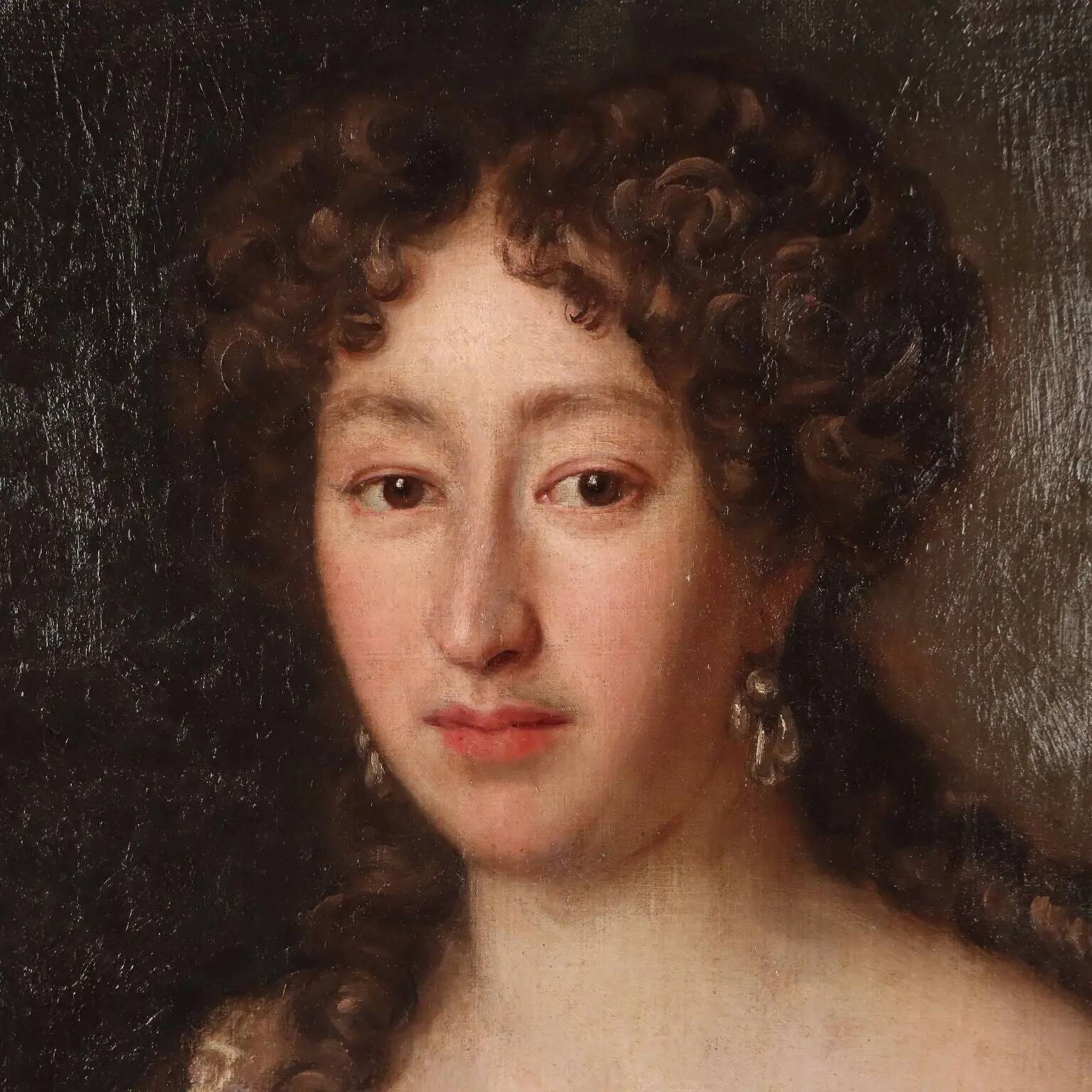 Peinture ancienne, portrait féminin dans le style de Jakob Ferdinand Voet