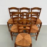6 50s straw chairs