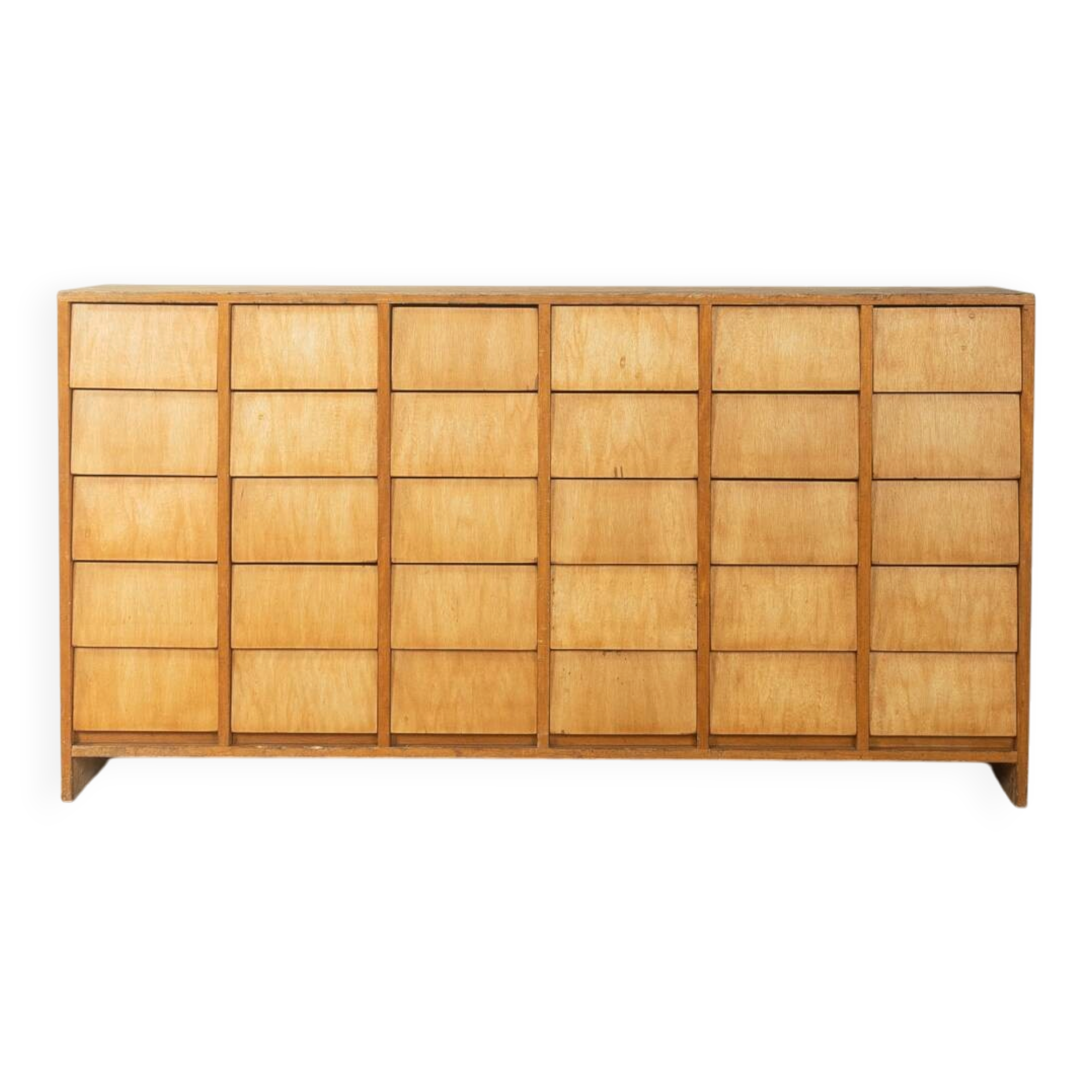 Vintage chest of drawers with thirty drawers, ash wood, 1950s