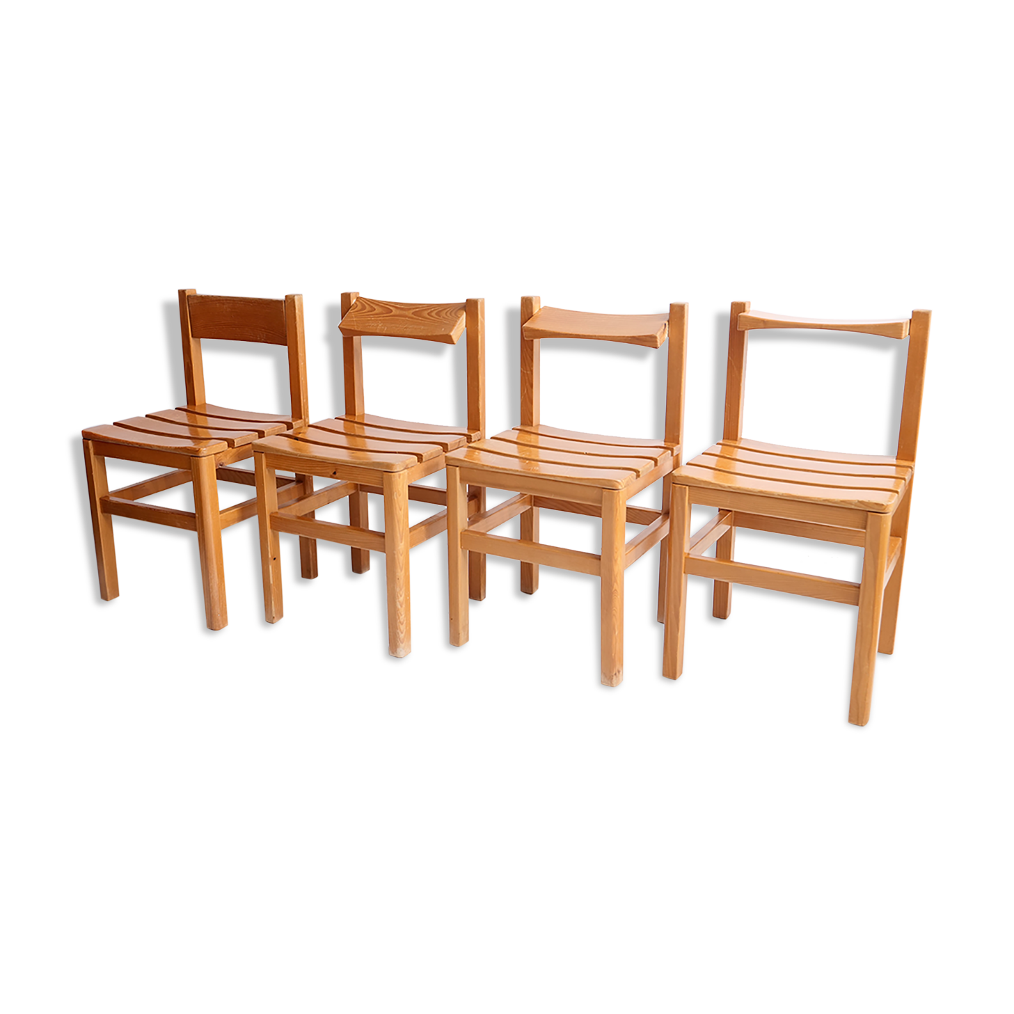 4 solid pine chairs