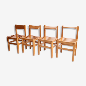 4 solid pine chairs