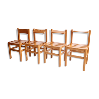 4 chaises en pin massif