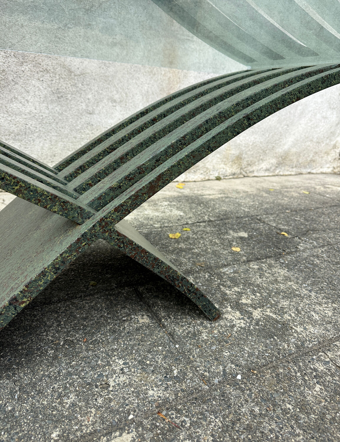 Vintage design coffee table in glass and bronze Vvv Valenti