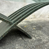 Vintage design coffee table in glass and bronze Vvv Valenti