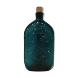 Blue glass bottle bird décor