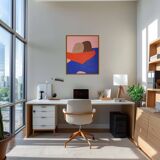 Minimalist figurative painting "In your arms" by Bodasca