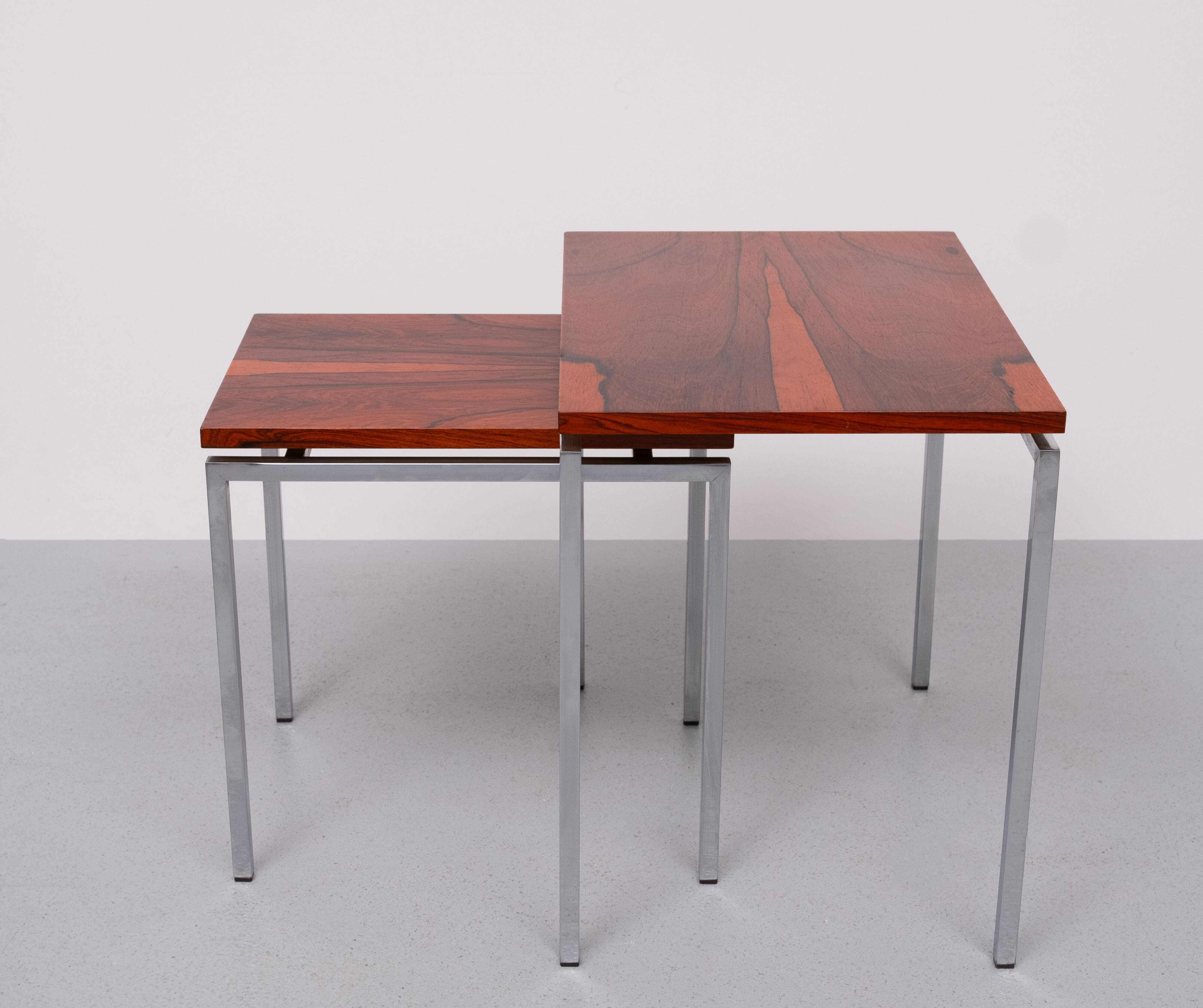 set Rose wood side tables 1970s