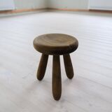 Sculptural stool in stained pine, attributed to Ingvar Hildingsson, Sweden 1970.