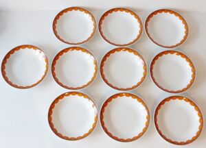Suite de 10 assiettes creuses Winterling Bavaria années 70 vintage 70's space age