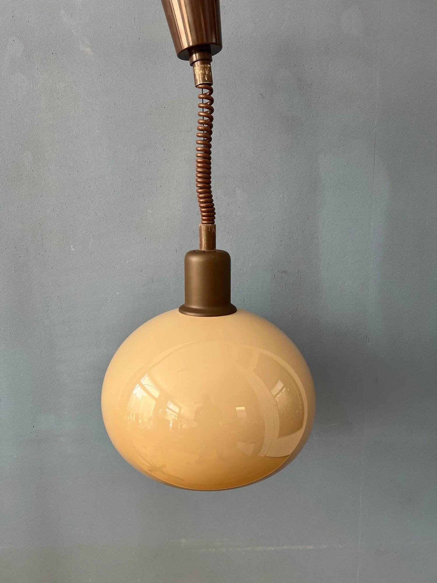 Vintage beige mushroom acrylic glass pendant lamp
