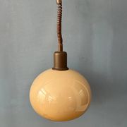 Suspension vintage en verre acrylique champignon beige