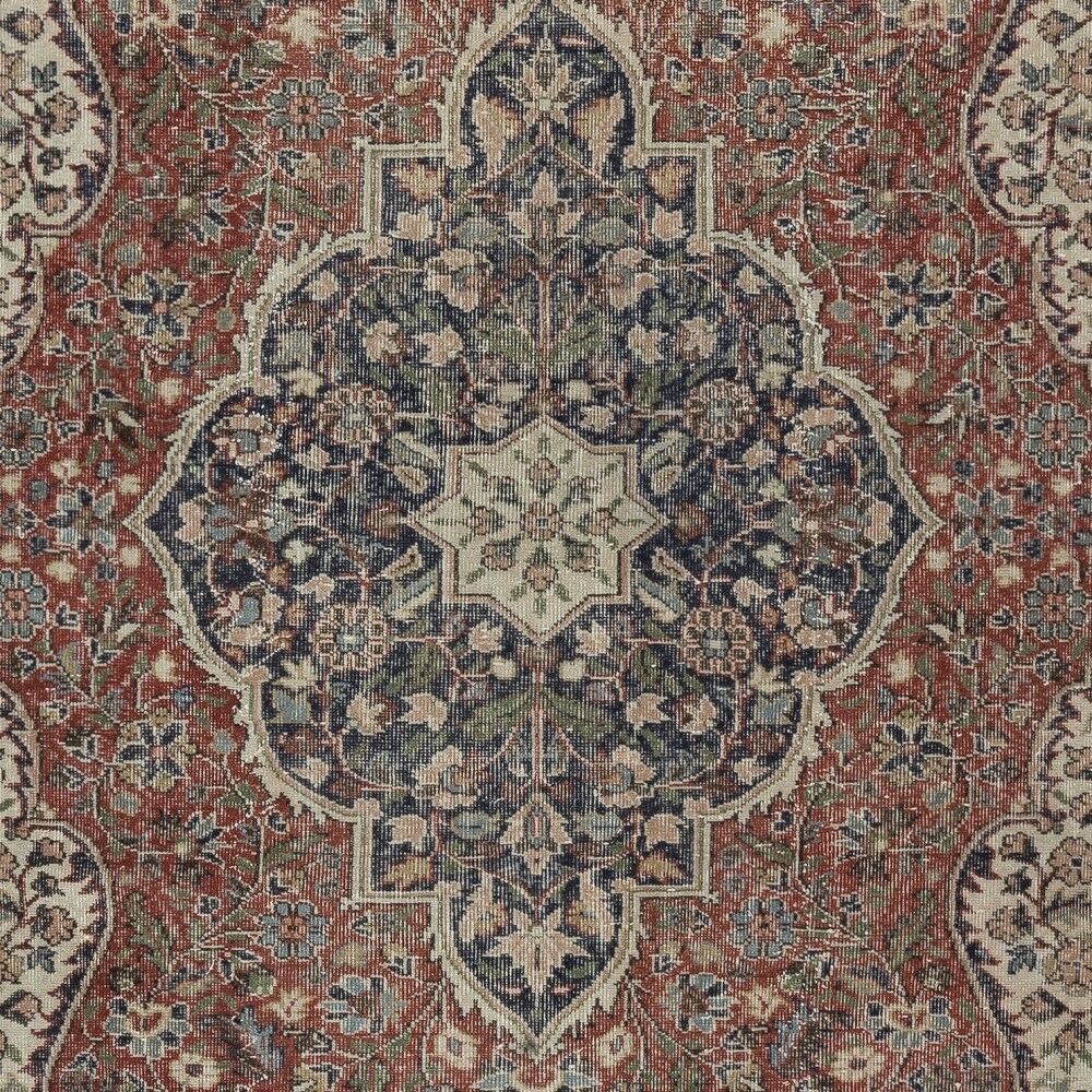 Vintage Turkish Wool Area Rug. One of a kind Handmade Carpet