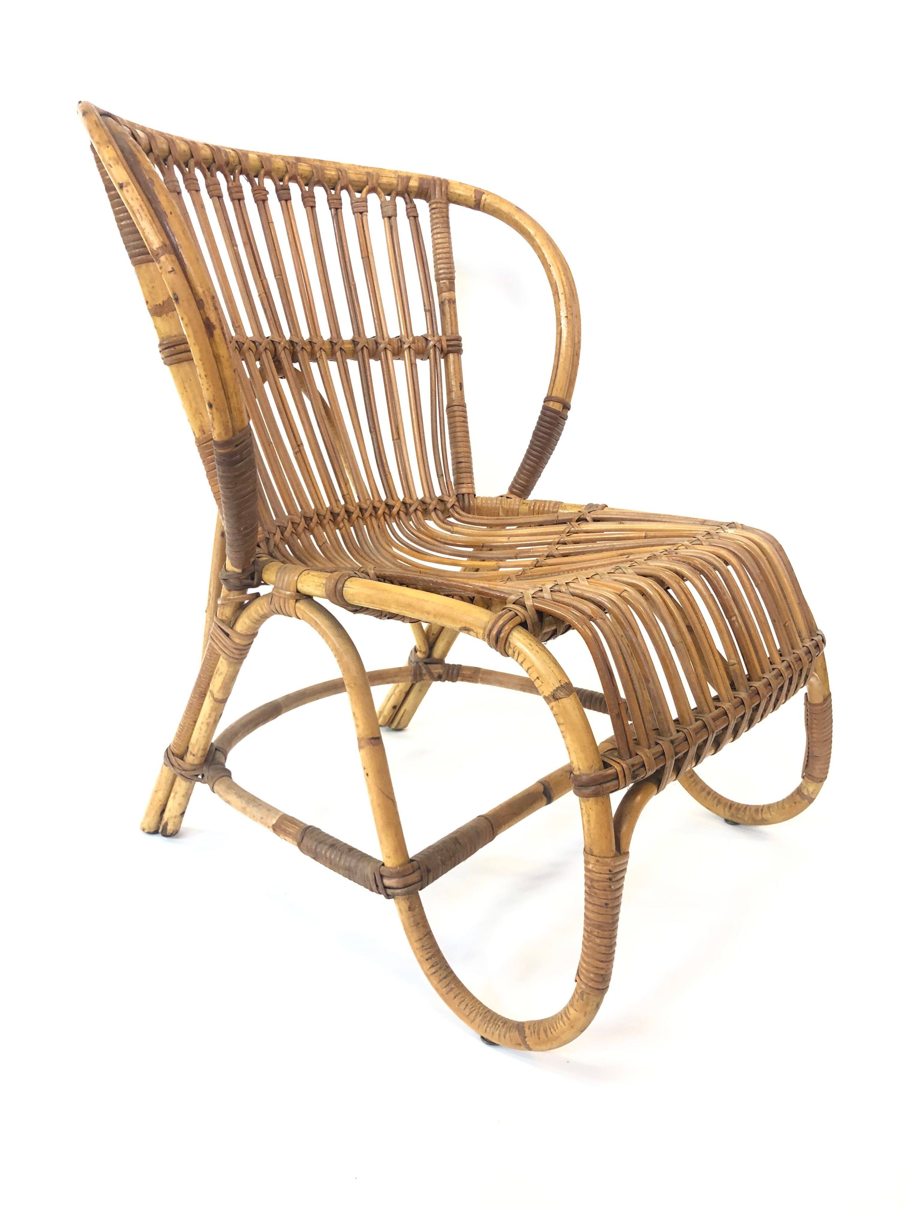 Van Rohe Noordwolde rattan chair, 1960