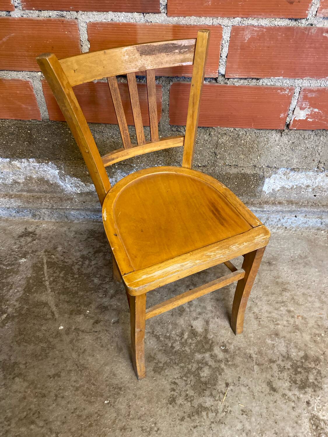 Vintage BAUMANN N°182 Bistro Chair Raw Wood Style #D290