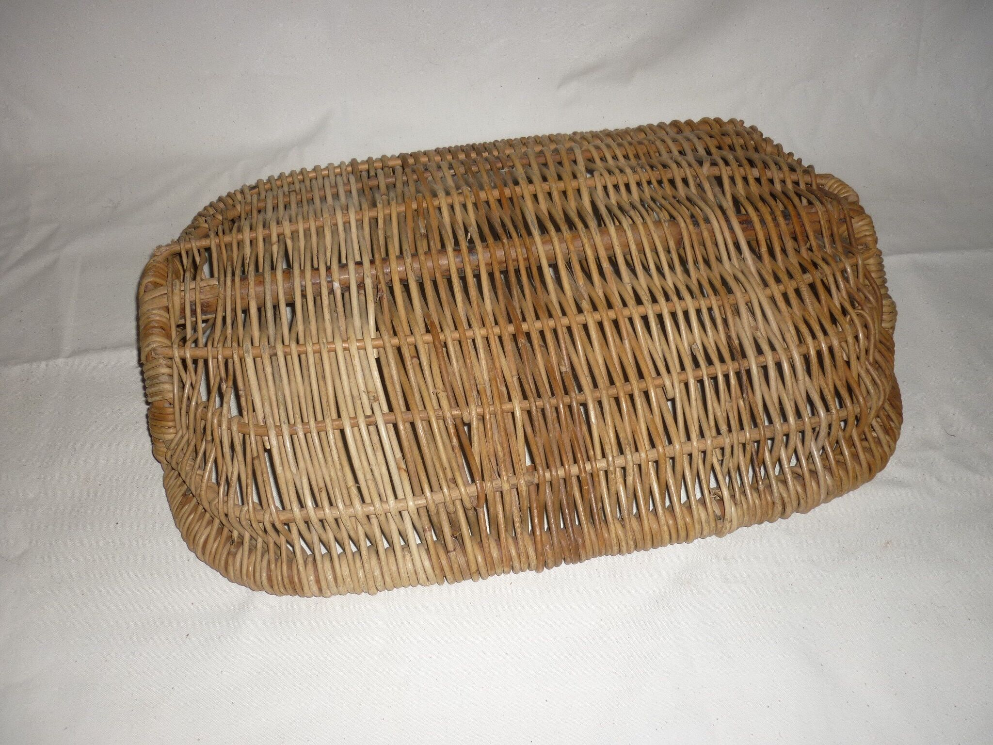 Corbeille plate osier 2 anses