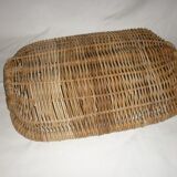 Large flat wicker basket 2 handles