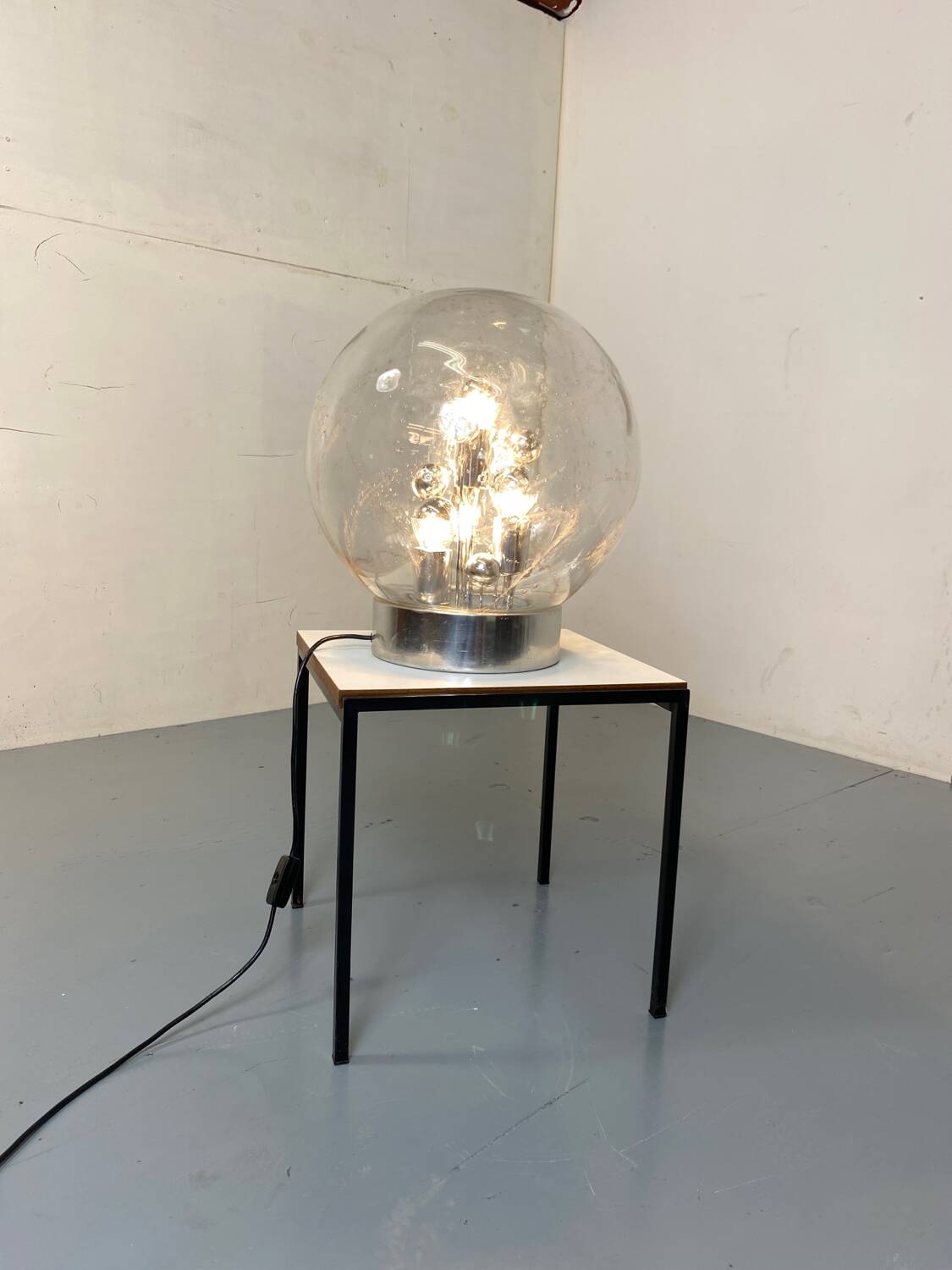 Vintage space age sputnik globe table floor lamp from doria leuchten, 1970s