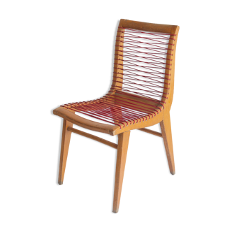 Chaise assise « scoubidou » Louis Sognot années 50