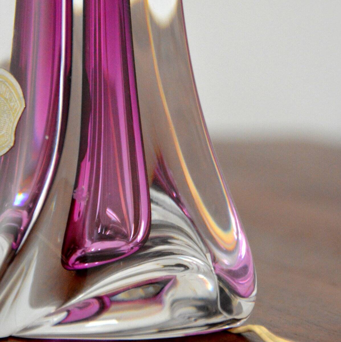 Vintage 1960s Val St-Lambert Belgium Crystal Table Lamp