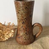 Pyrite stoneware jug vase with handle