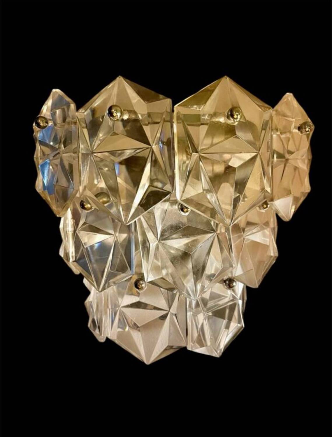 Kinkeldey applied crystal glass chrome structure, 1970s