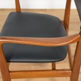 Mid-Century Teak & Leather Armchair, Denmark, 1960s