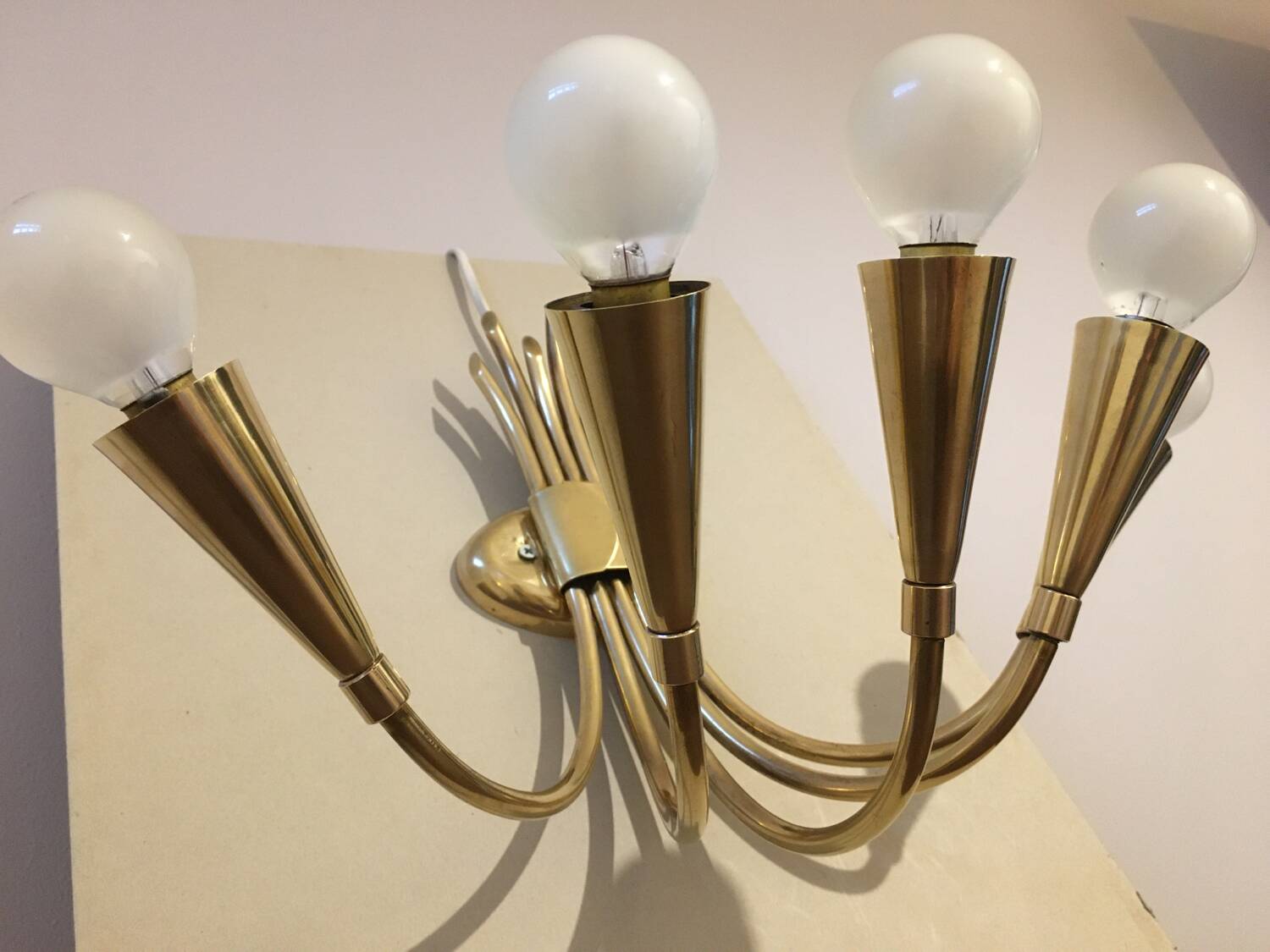 Brass wall light