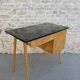 Baumann desk in light wood and black Formica, around 1960.