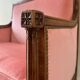 Large pink velvet armchair