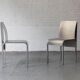 Set of 6 dining chairs in bent aluminum, 1980’s