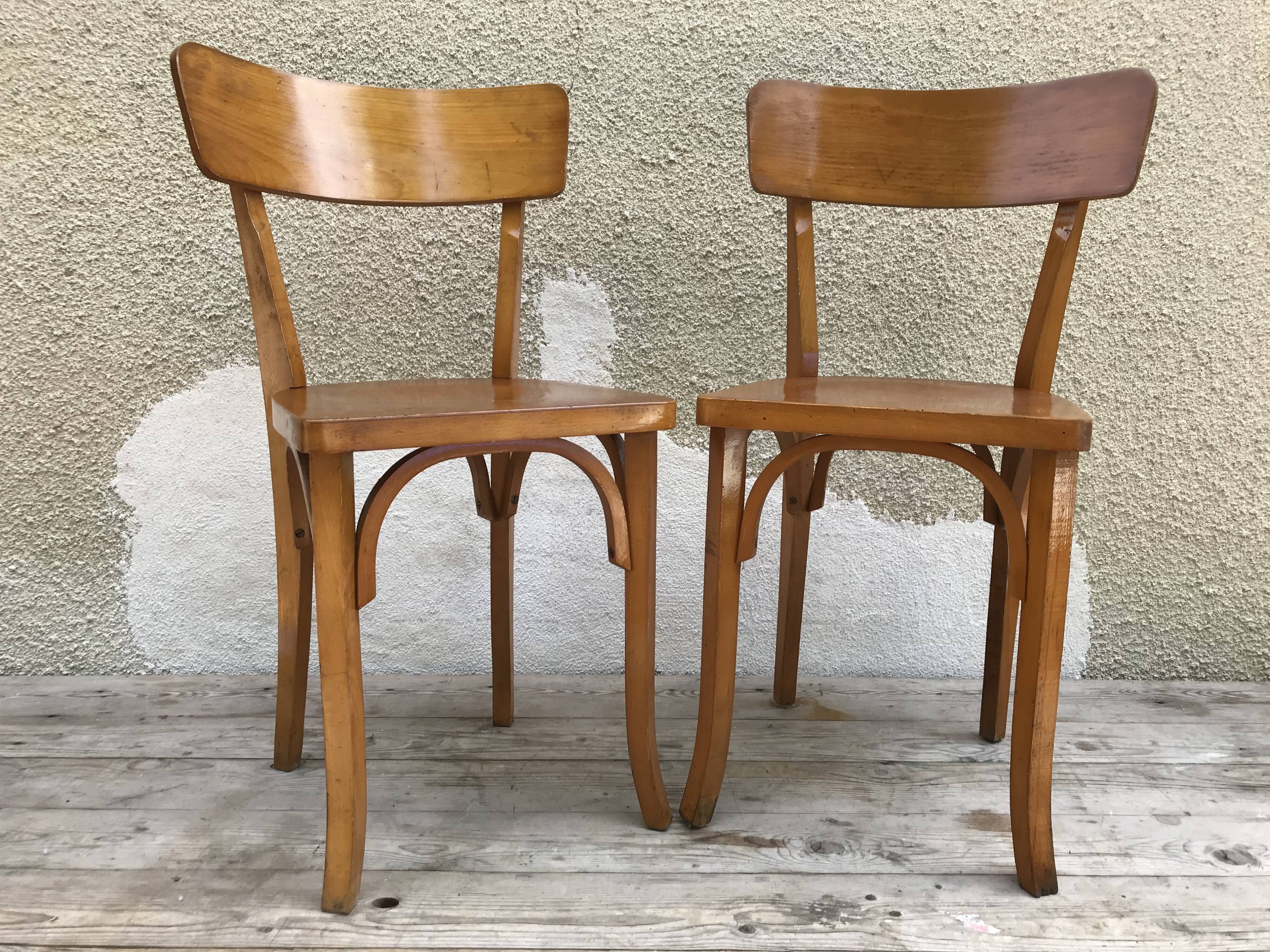 Pair of old bistro chairs 70s Vintage