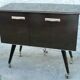 Vintage 1960s rolling and illuminating bar with compass legs.