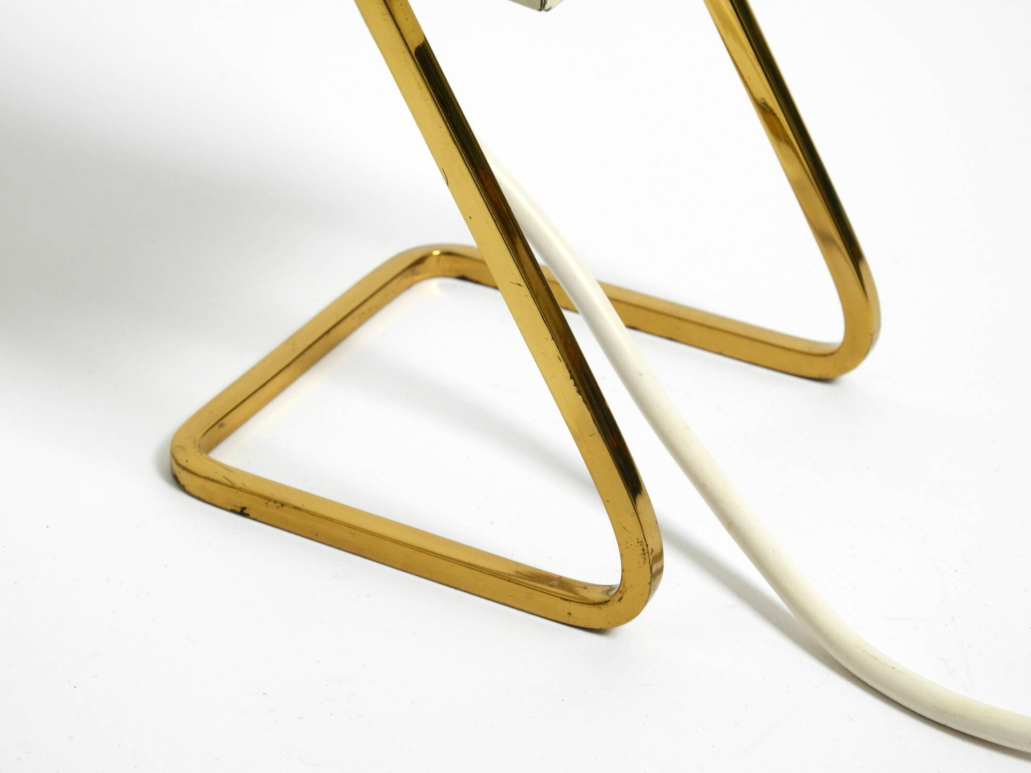 Great Mid Century metal bedside lamp with brass base by Kaiser Leuchten