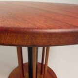 Vintage teak table with 6 narrow and 1 wide style, 1980s.