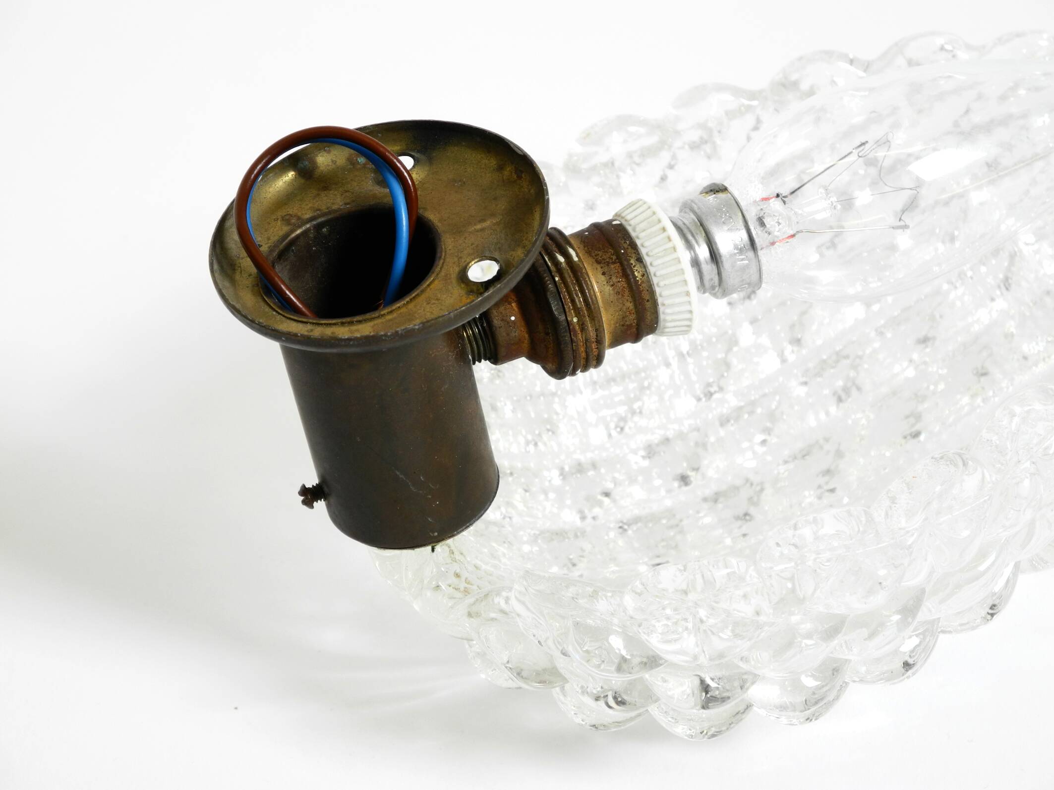 Rare original 1960s Italian Barovier & Toso Murano glass wall lamp