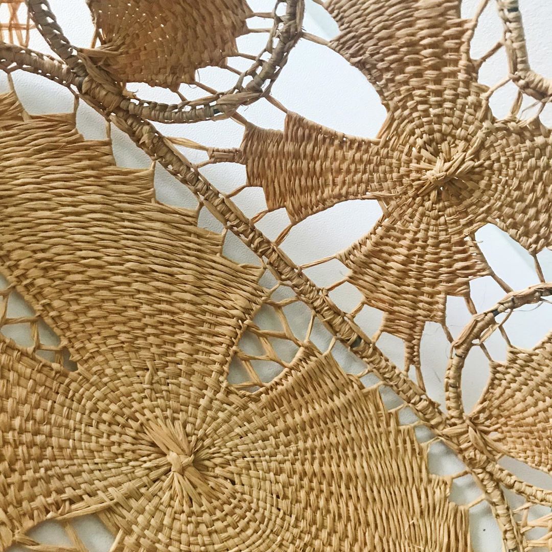 Vintage braided wicker basket