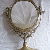 Oval dressing table mirror in brass / bronze to pose classic