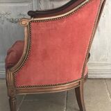 Velvet shepherdess armchair
