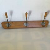 Wooden coat rack wall 3 hooks