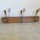 Wooden coat rack wall 3 hooks